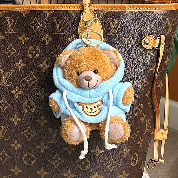 TEDDY BEAR HOODIE Bag Charm Tan and Blue 🧸 - Picture 5 of 7